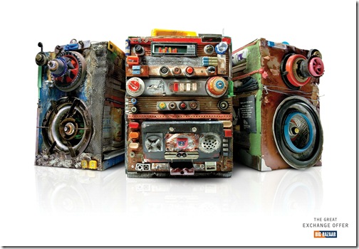 big bazaar recycled music system